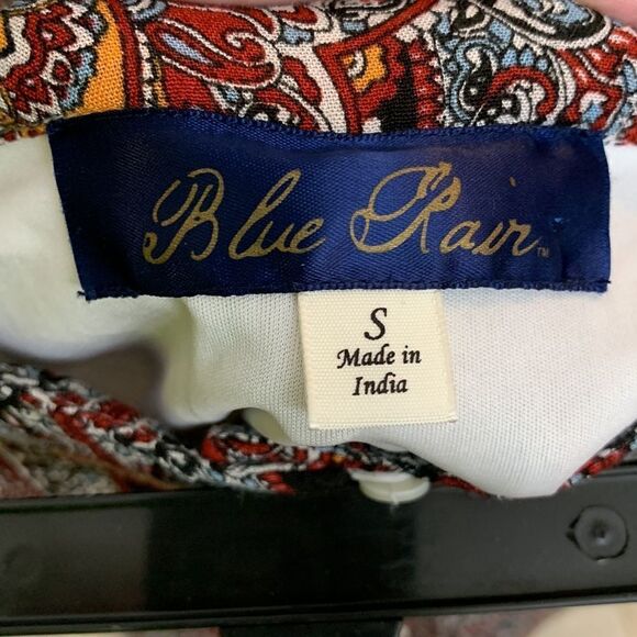 Blue Rain Size Small high/low bottom ruffled skirt crepe like material - Picture 10 of 14